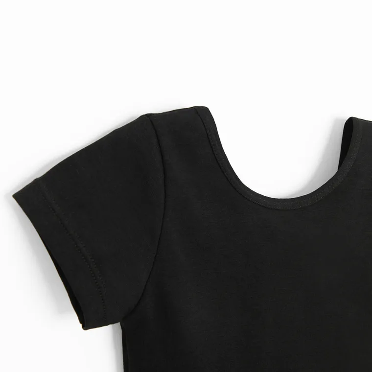 Cool Club, Body balet cu maneca scurta pentru fete, negru cu fustita