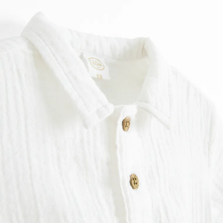 Cool Club, Body-camasa cu maneca scurta pentru baieti, muselina, alb
