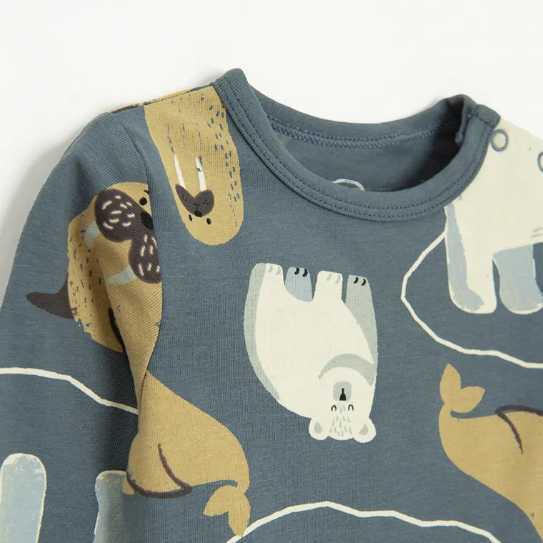 Cool Club, Body cu maneca lunga pentru baieti, albastru