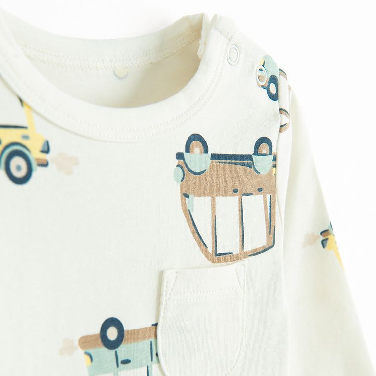 Cool Club, Body cu maneca lunga pentru baieti, ecru