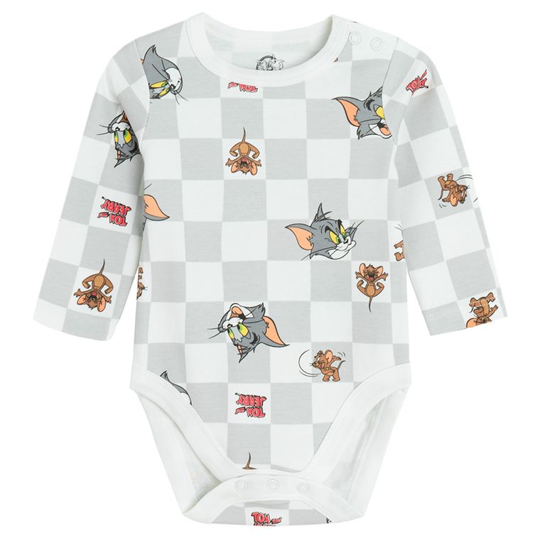 Cool Club, Body cu maneca lunga pentru baieti, mix, imprimeu Tom & Jerry, set, 3 buc.