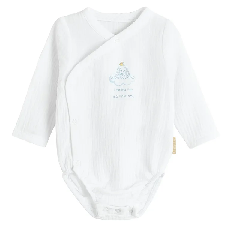 Cool Club, Body cu maneca lunga pentru baieti, muselina, mix, imprimeu Dumbo, set, 2 buc.