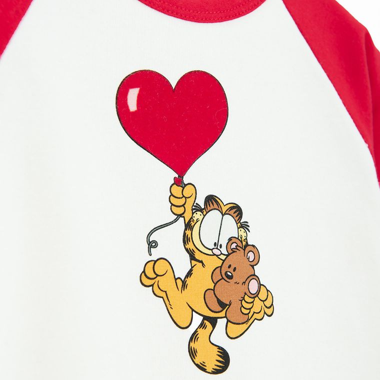 Cool Club, Body cu maneca lunga pentru bebelusi, alb, imprimeu Garfield