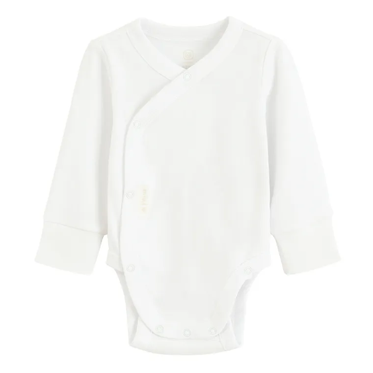Cool Club, Body cu maneca lunga pentru bebelusi, bumbac organic, alb, set, 2 buc.