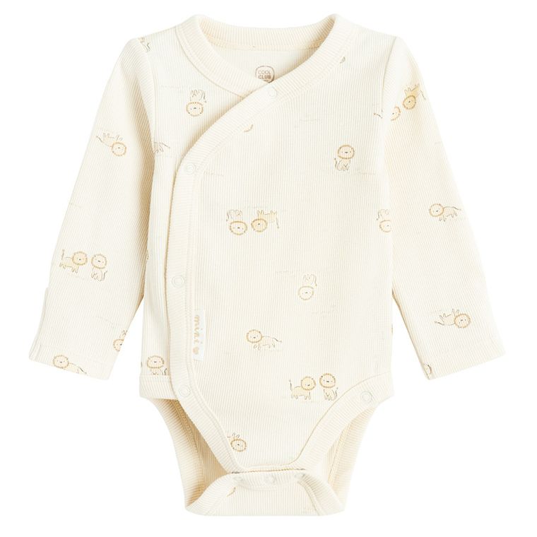 Cool Club, Body cu maneca lunga pentru bebelusi, din tricot striat, mix, set, 2 buc.