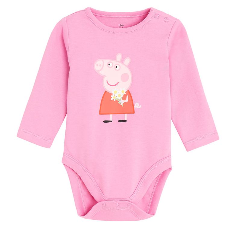 Cool Club, Body cu maneca lunga pentru fete, mix, imprimeu Peppa Pig, set, 3 buc.