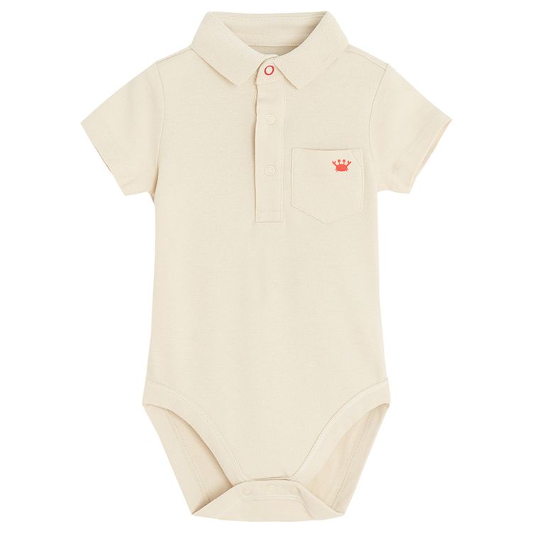 Cool Club, Body cu maneca scurta pentru baieti, bej