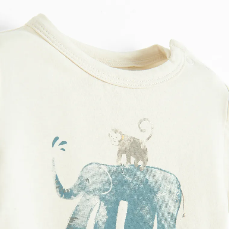 Cool Club, Body cu maneca scurta pentru baieti, ecru