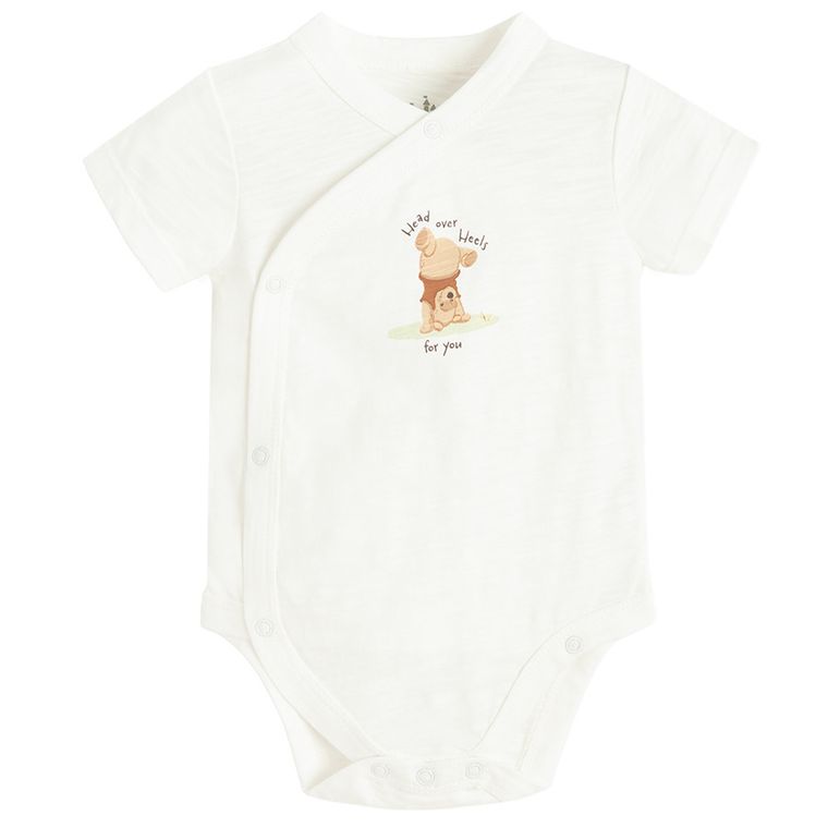 Cool Club, Body cu maneca scurta pentru bebelusi, mix, set, 2 buc., imprimeu Winnie the Pooh