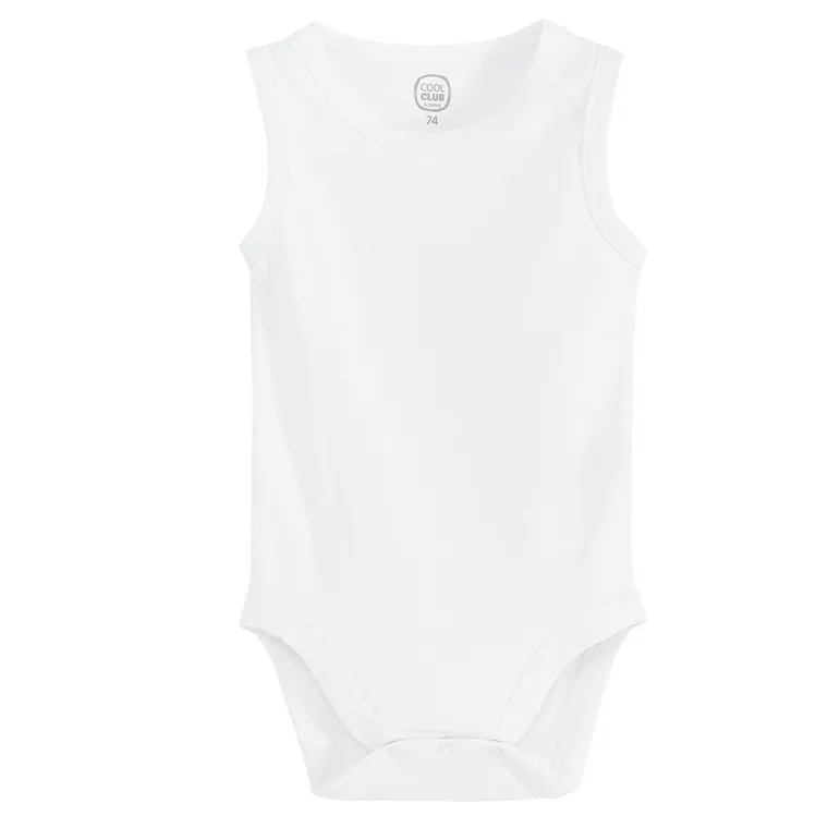 Cool Club, Body fara maneci pentru bebelusi, alb, set, 3 buc.