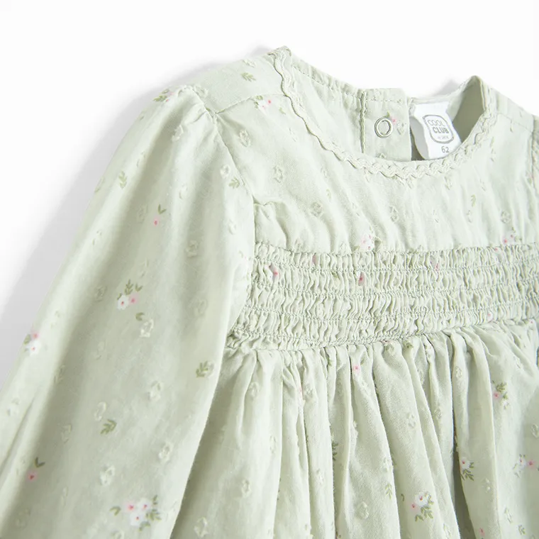 Cool Club, Body-rochie cu maneca lunga pentru fete, verde