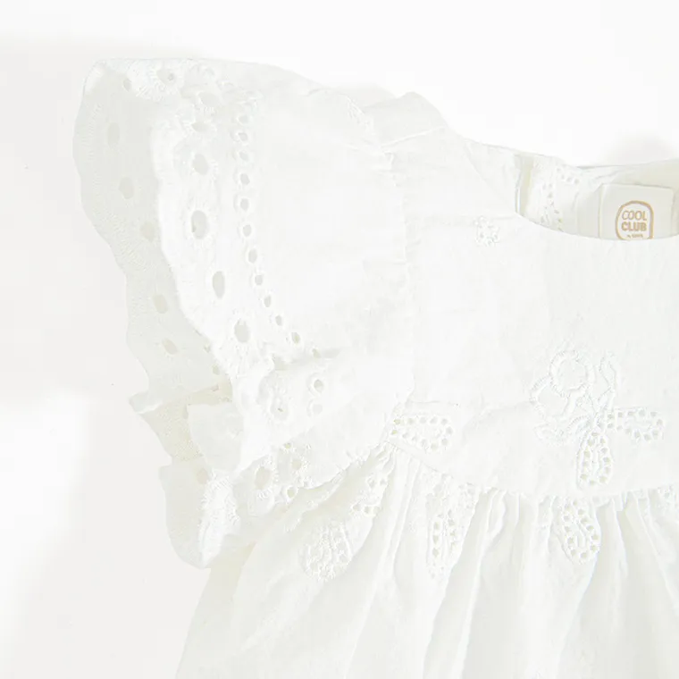 Cool Club, Body-rochie cu maneca scurta pentru fete, alb