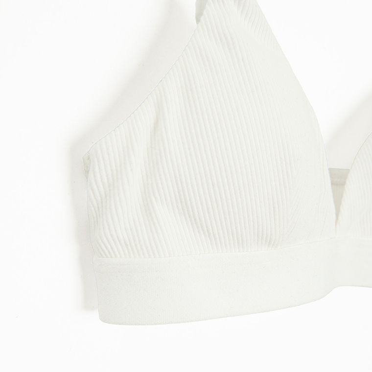 Cool Club, Bustiera pentru fete, din tricot striat, alb