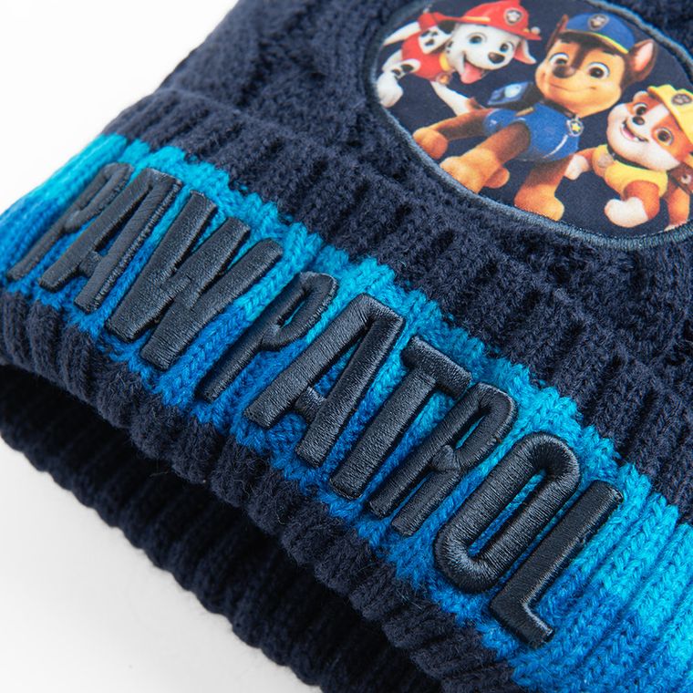 Cool Club, Caciula cu pompon pentru baieti, albastru, imprimeu Paw Patrol