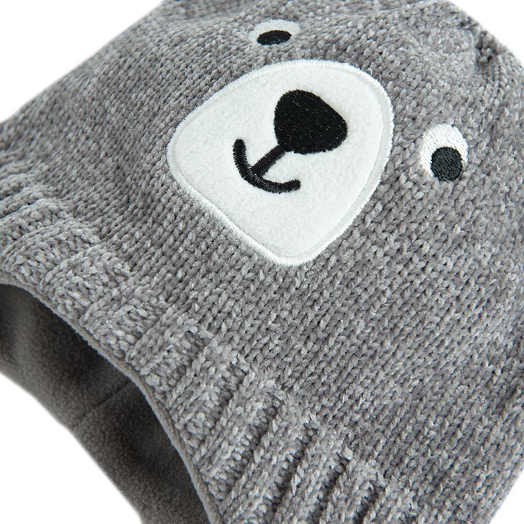 Cool Club, Caciula cu pompon pentru baieti, gri