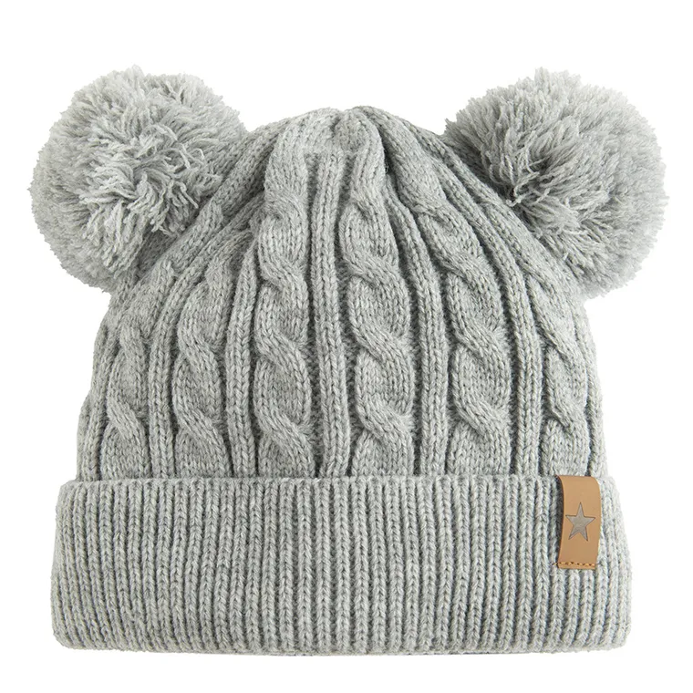 Cool Club, Caciula cu pompon pentru baieti, gri