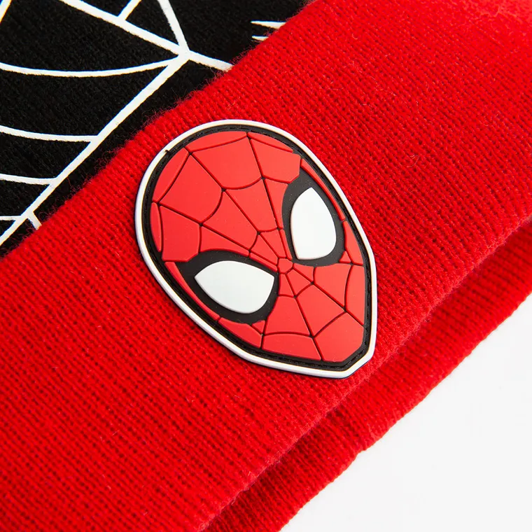 Cool Club, Caciula cu pompon pentru baieti, rosu, imprimeu Spider-Man