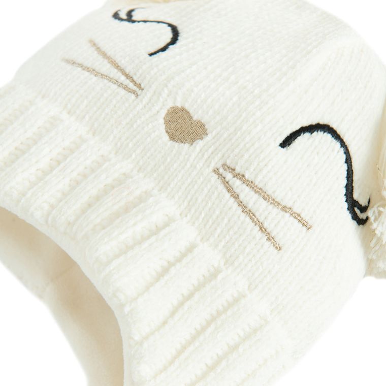 Cool Club, Caciula cu pompon pentru fete, ecru