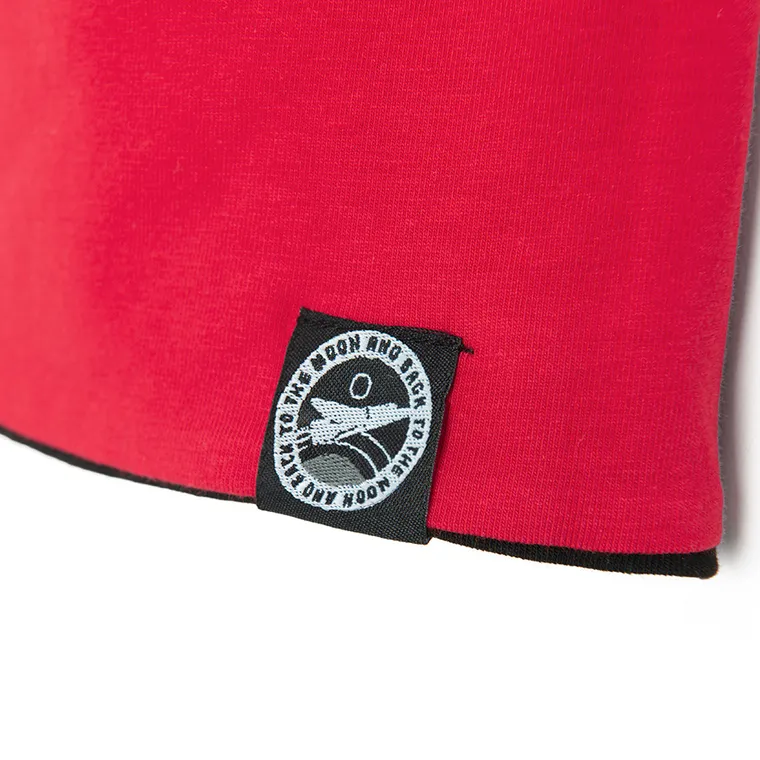 Cool Club, Caciula pentru baieti, cu doua fete, negru-rosu, imprimeu NASA