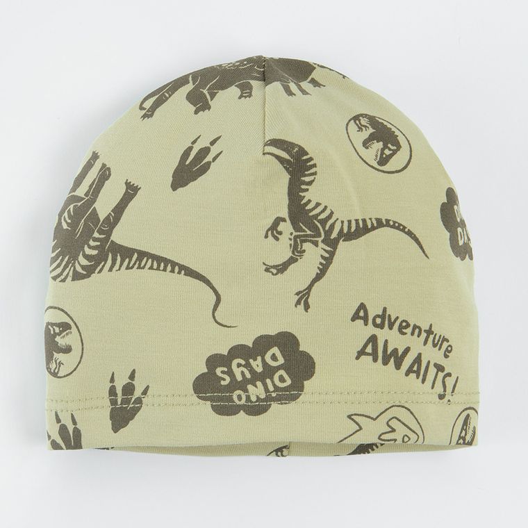Cool Club, Caciula pentru baieti, gri, verde, imprimeu Jurassic World, set, 2 buc.