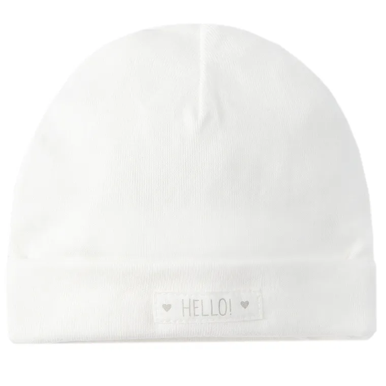 Cool Club, Caciula pentru bebelusi, ecru, imprimeu Hello