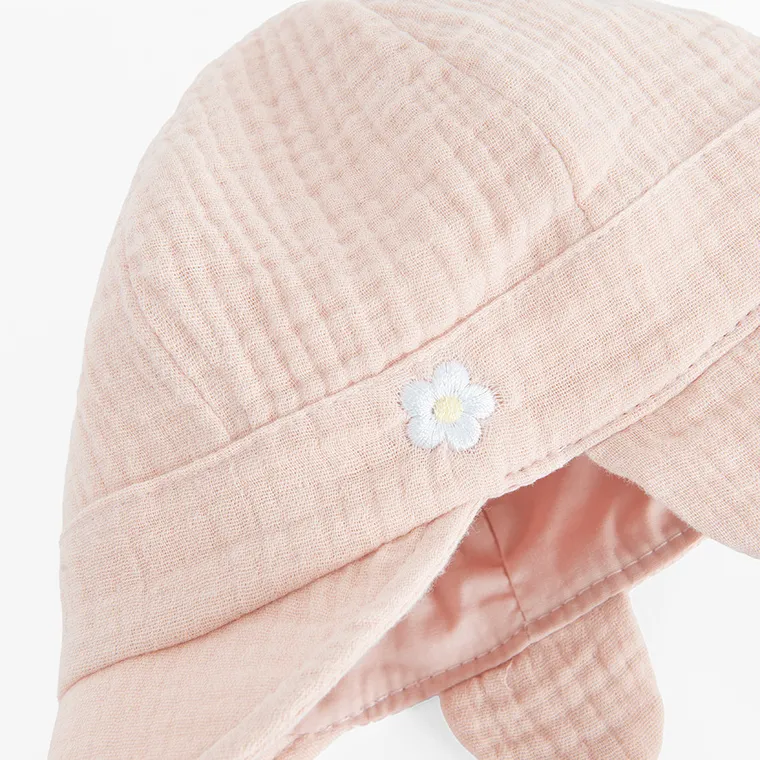 Cool Club, Caciula pentru fete, muselina, cu snur, roz