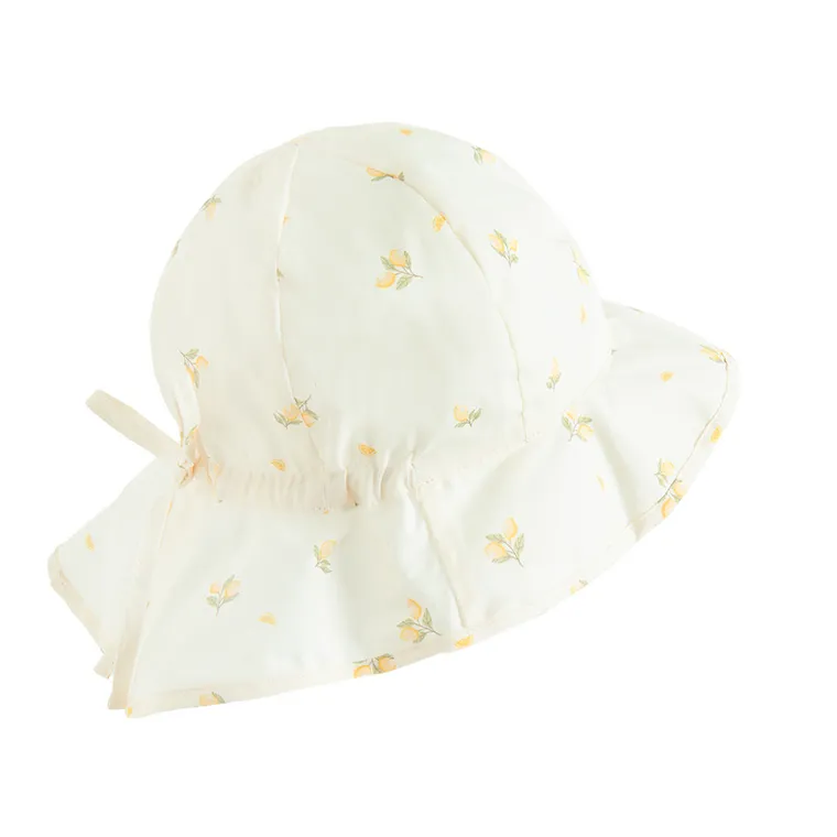 Cool Club, Caciula safari pentru fete, cu snur, UV 50, alb