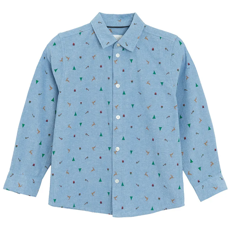 Cool Club, Camasa cu maneca lunga pentru baieti, regular, albastru