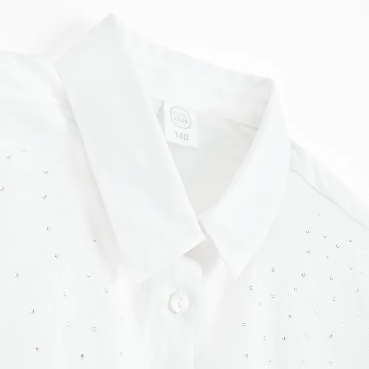 Cool Club, Camasa cu maneca lunga pentru fete, alb