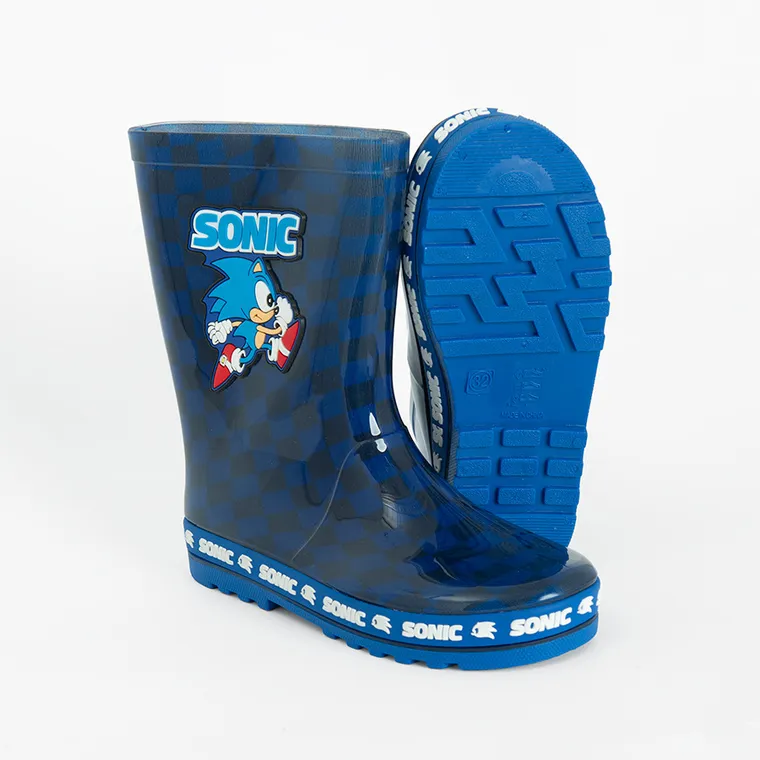 Cool Club, Cizme de cauciuc pentru baieti, albastru, imprimeu Sonic the Hedgehog