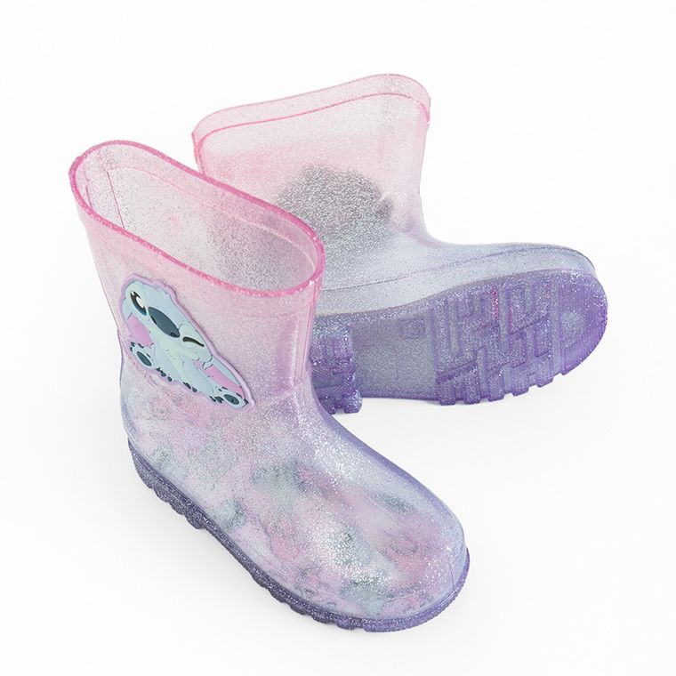Cool Club, Cizme de cauciuc pentru fete, violet, imprimeu Lilo si Stitch