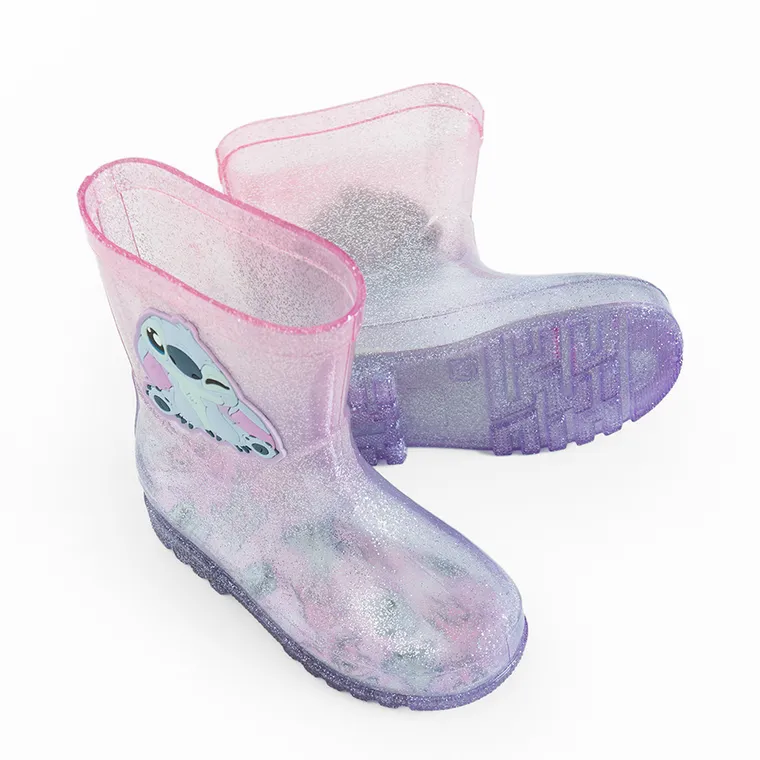 Cool Club, Cizme de cauciuc pentru fete, violet, imprimeu Lilo si Stitch