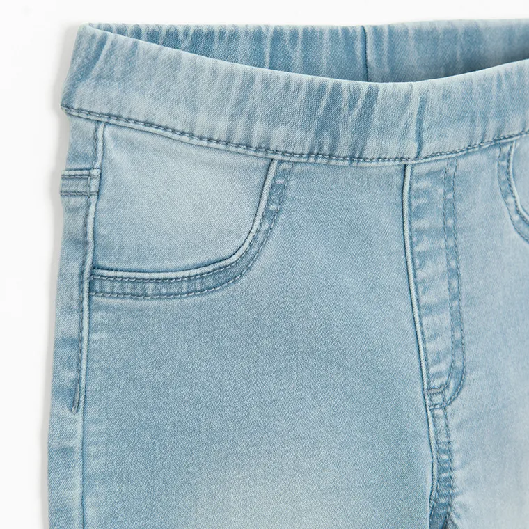 Cool Club, Colanti denim pentru fete, croiala flare, albastru