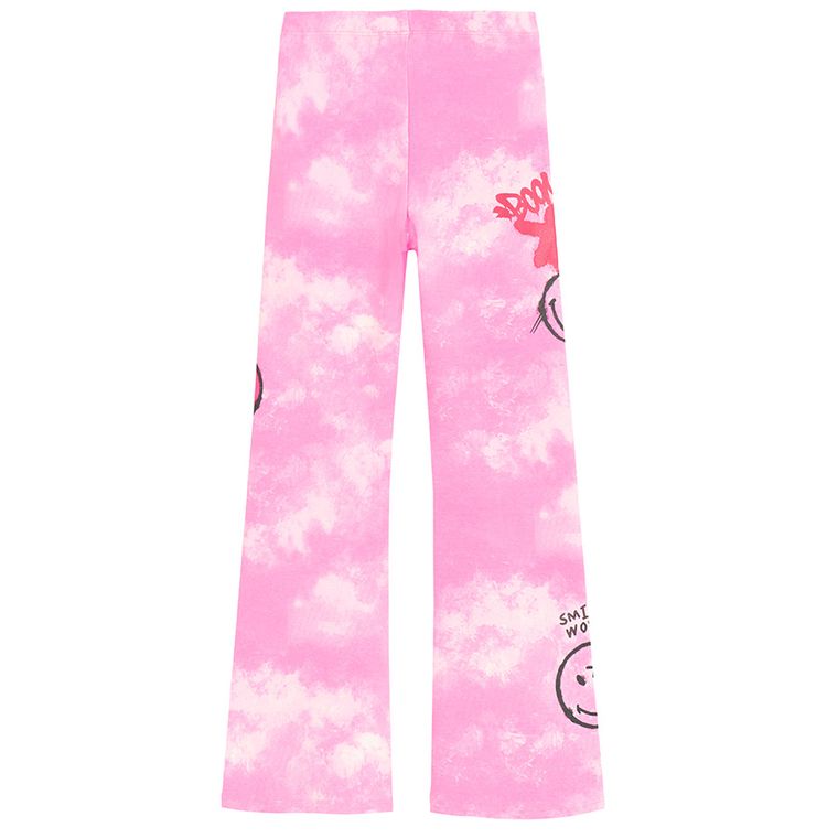 Cool Club, Colanti pentru fete, evazati, roz, imprimeu SmileWorld