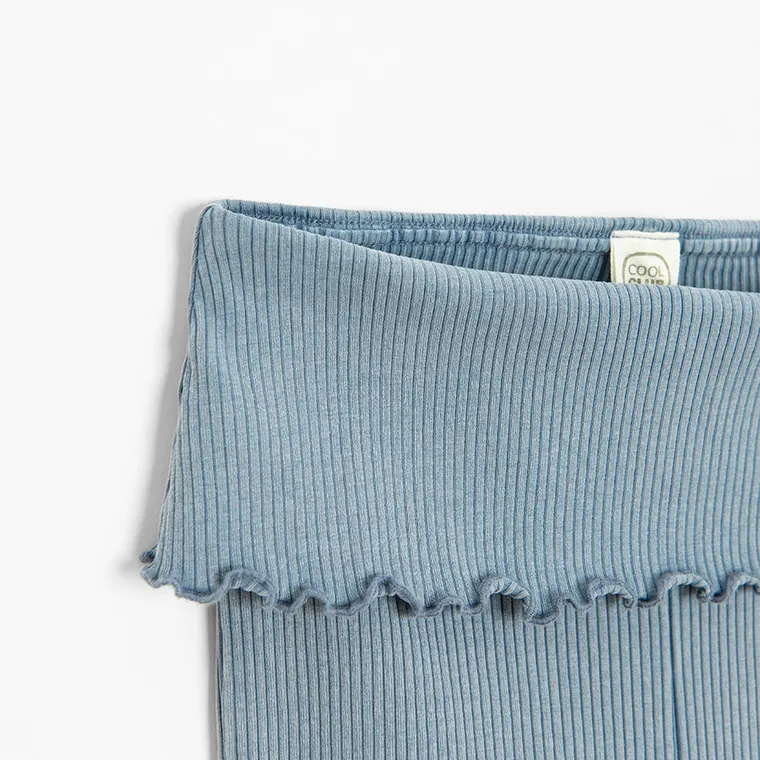 Cool Club, Colanti pentru fete, flare, din tricot striat, albastru