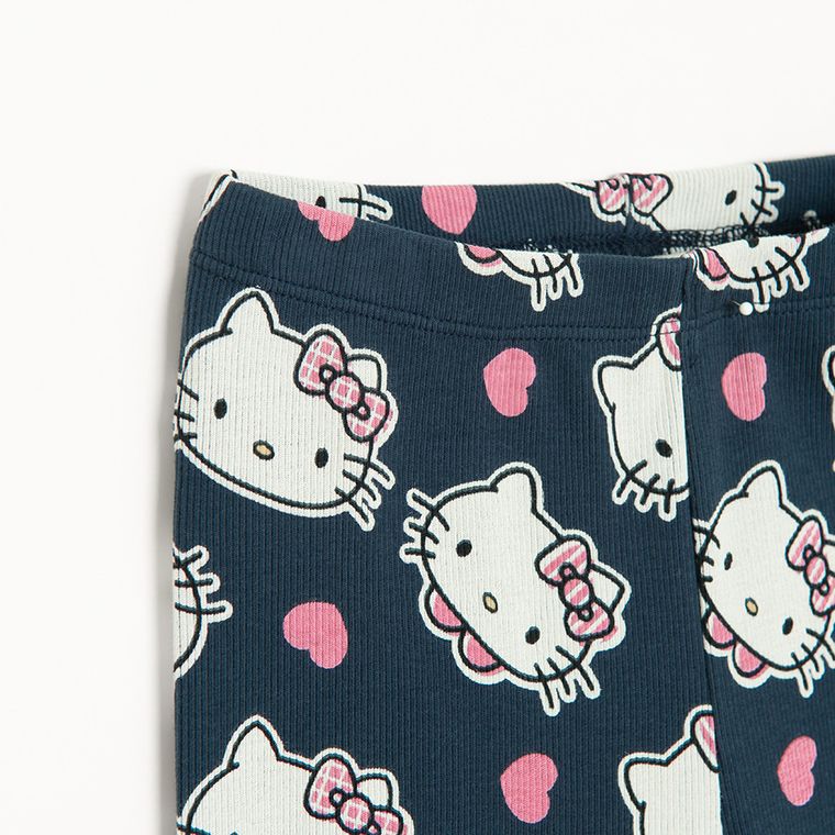 Cool Club, Colanti pentru fete, flare, din tricot striat, albastru, imprimeu Hello Kitty