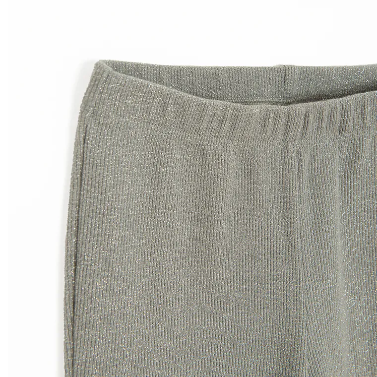Cool Club, Colanti pentru fete, flare, din tricot striat, argintiu