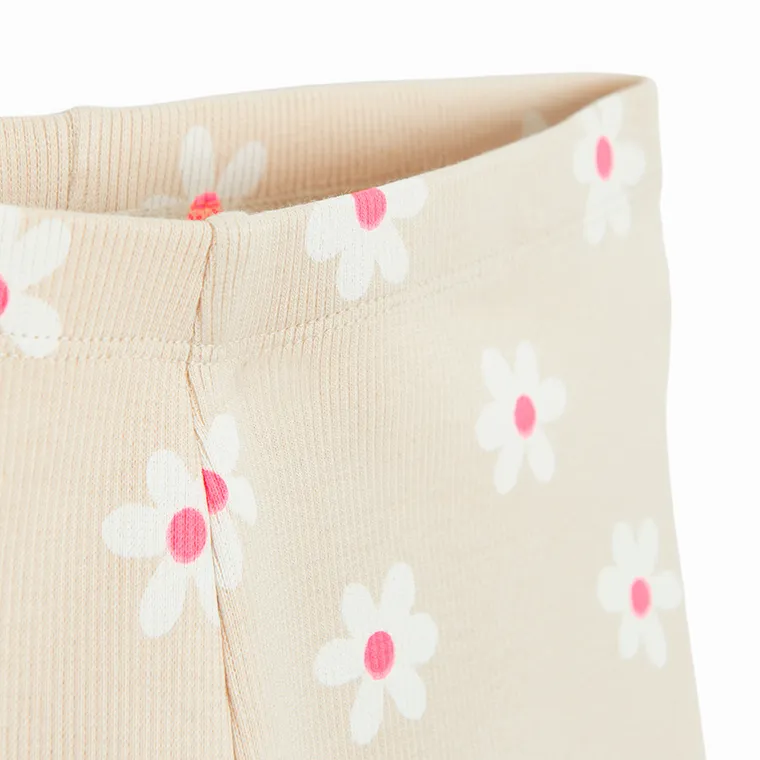 Cool Club, Colanti pentru fete, flare, din tricot striat, bej