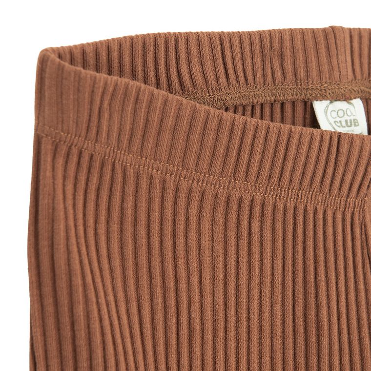 Cool Club, Colanti pentru fete, flare, din tricot striat, maro
