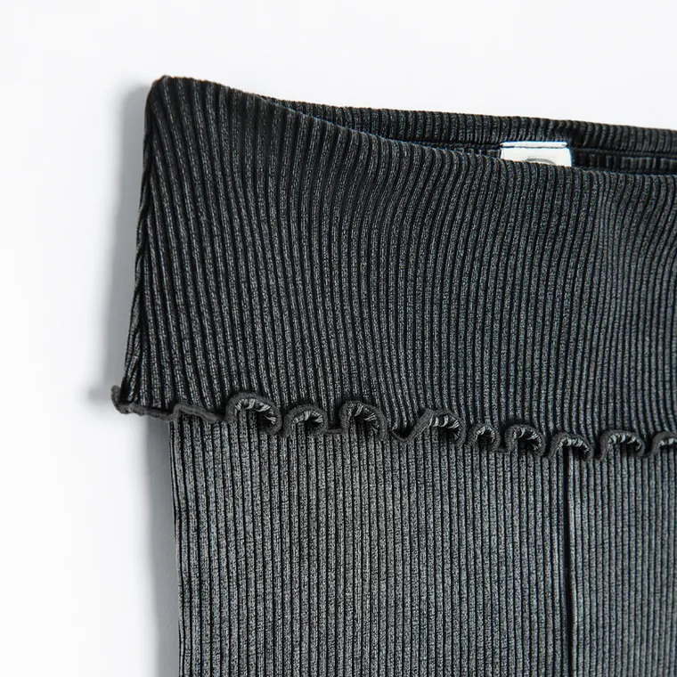 Cool Club, Colanti pentru fete, flare, din tricot striat, negru