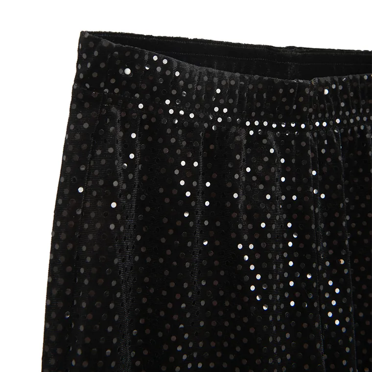 Cool Club, Colanti pentru fete, flare, velur, negru