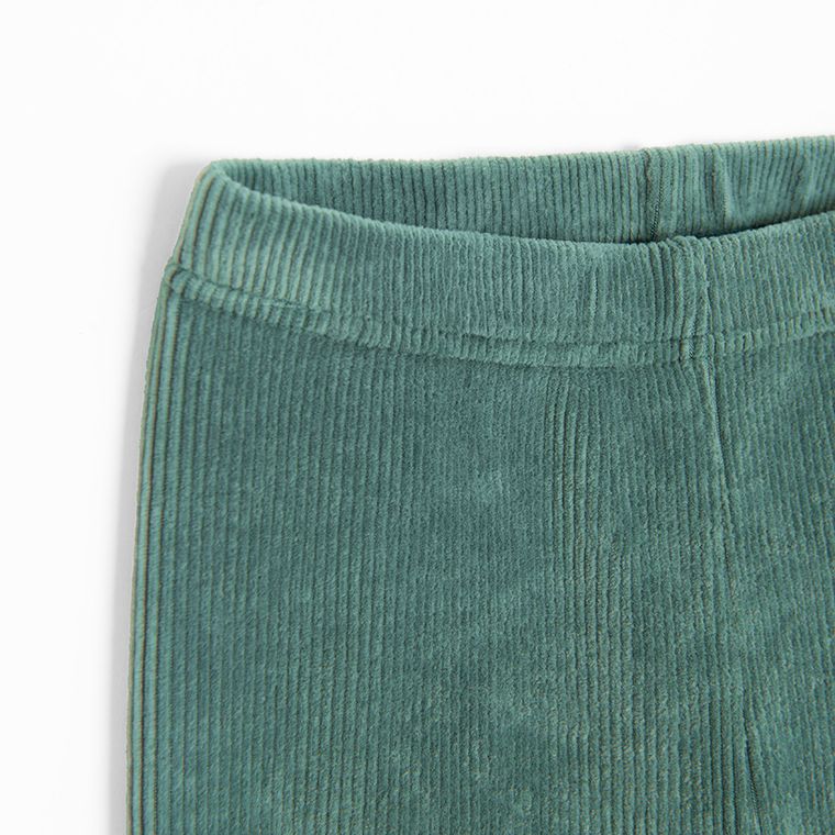 Cool Club, Colanti pentru fete, velur, din tricot striat, verde