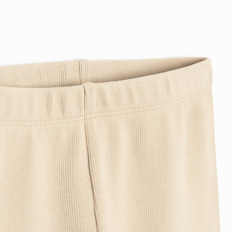 Cool Club, Colanti scurti pentru fete, din tricot striat, bej