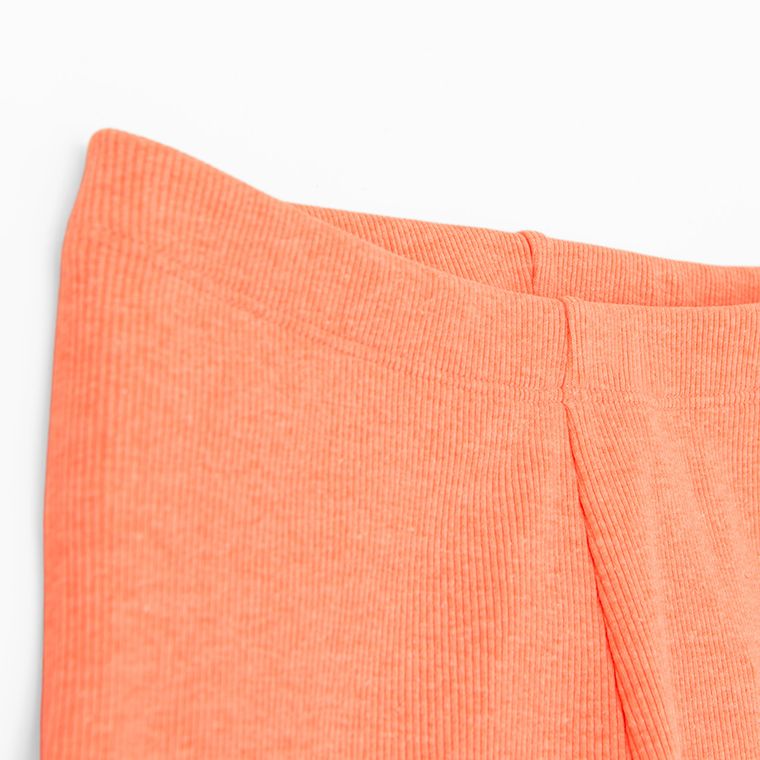 Cool Club, Colanti scurti pentru fete, din tricot striat, portocaliu fluo