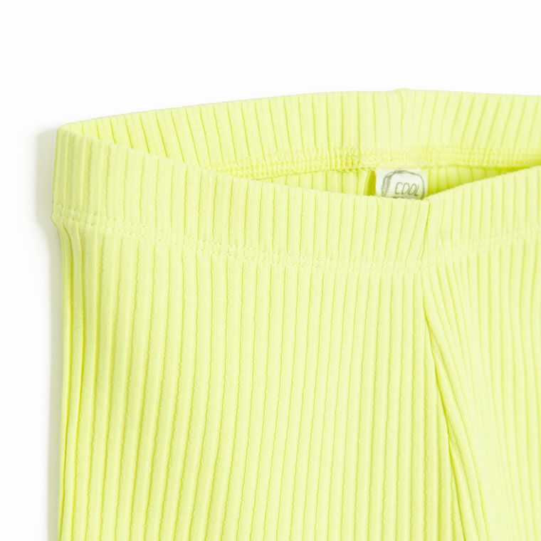 Cool Club, Colanti scurti pentru fete, din tricot striat, verde lime