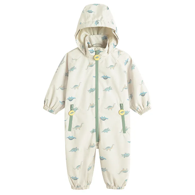 Cool Club, Combinezon impermeabil cu gluga pentru baieti, bej