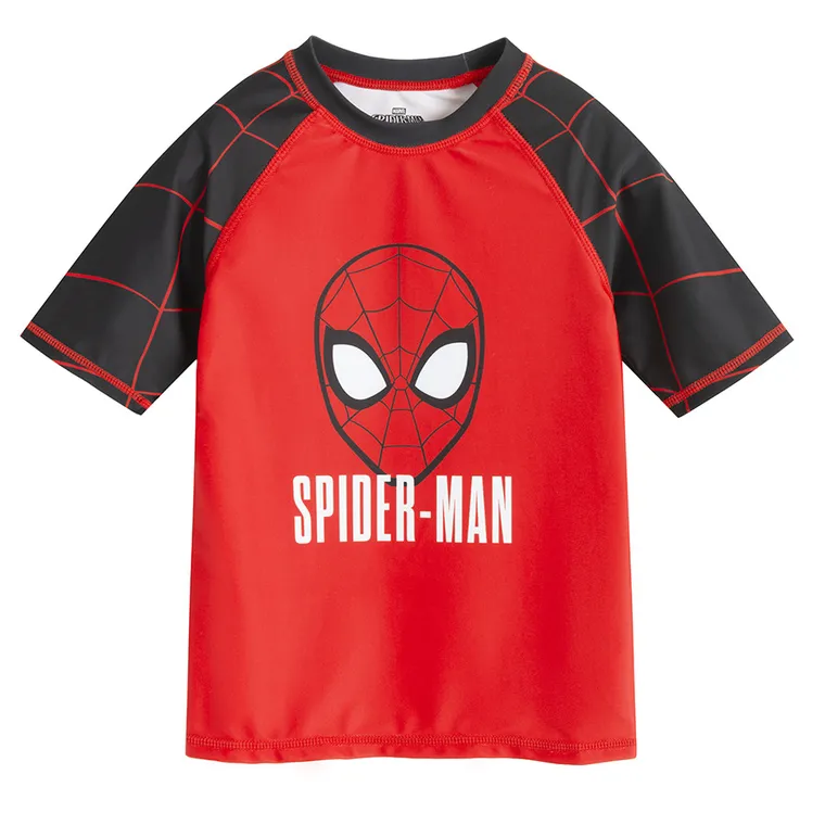 Cool Club, Costum de baie pentru baieti, rosu, UV 50, imprimeu Spider-Man