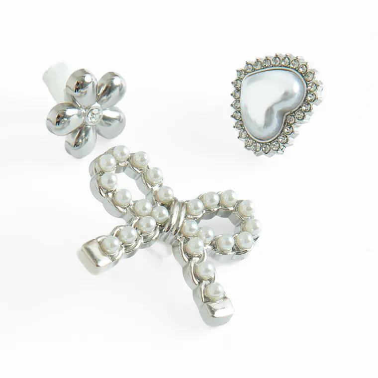 Cool Club, Decoratiuni pentru incaltaminte pentru fete, argintiu, set, 6 buc.