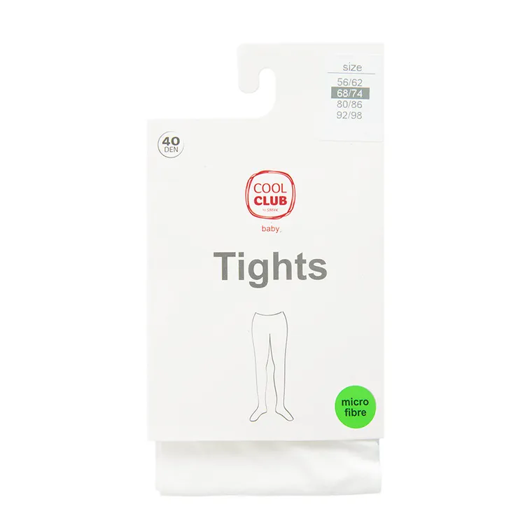 Cool Club, Dresuri pentru fete, alb, microfibra, 40 DEN