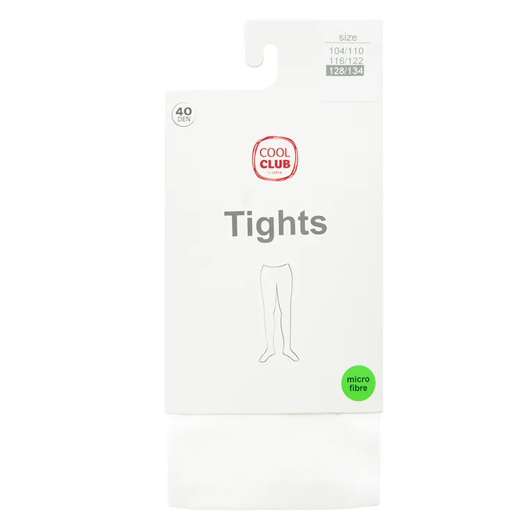 Cool Club, Dresuri pentru fete, alb, microfibra, 40 DEN